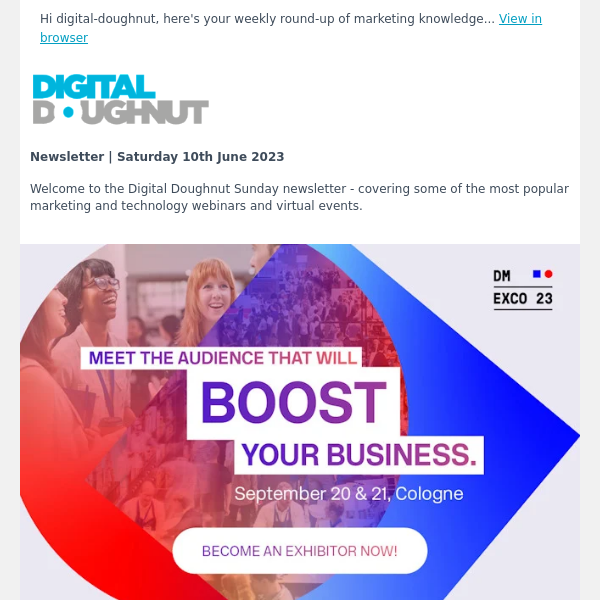 [Newsletter] Digital Marketing Webinars and Events: This Week's Top Picks