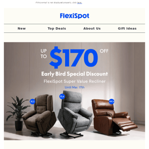 Up to $170 Off! Early Bird Special Discount for FlexiSpot Recliner! Act now!