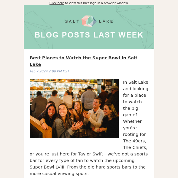 Check out the latest updates to the Salt Lake Scene