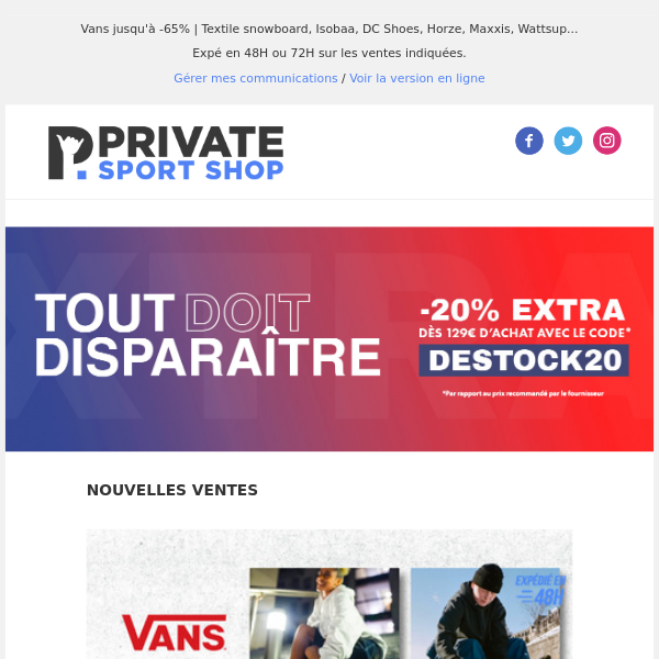 Tout doit disparaître ☛ -20% offerts !