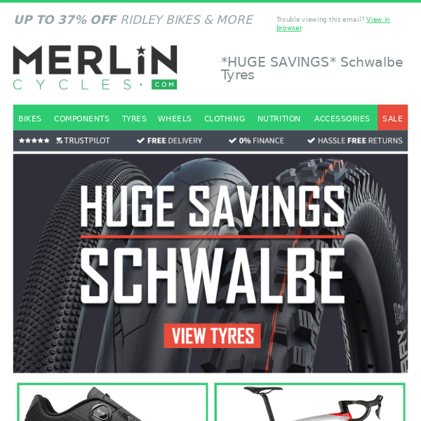 HUGE SAVINGS Schwalbe Tyres Merlin Cycles