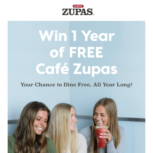 Win FREE Café Zupas for a YEAR!