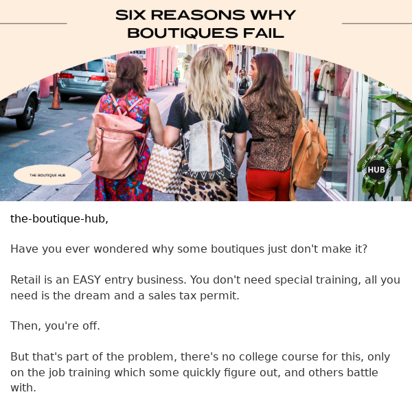 6 Reasons Boutiques Fail (and how to avoid!)
