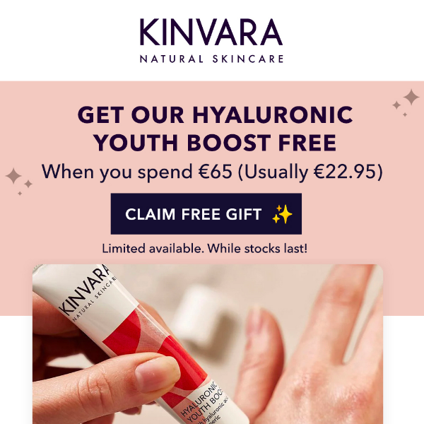 Get a Free Youth Boost when you spend €65!