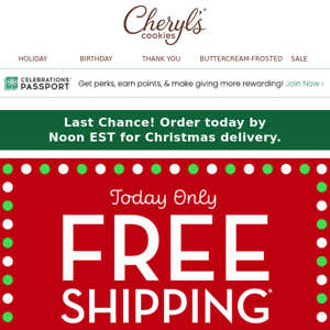 Free shipping on select holiday gifts - One Day Only!