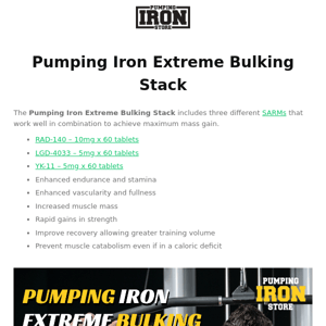 Pumping Iron Extreme Bulking Stack