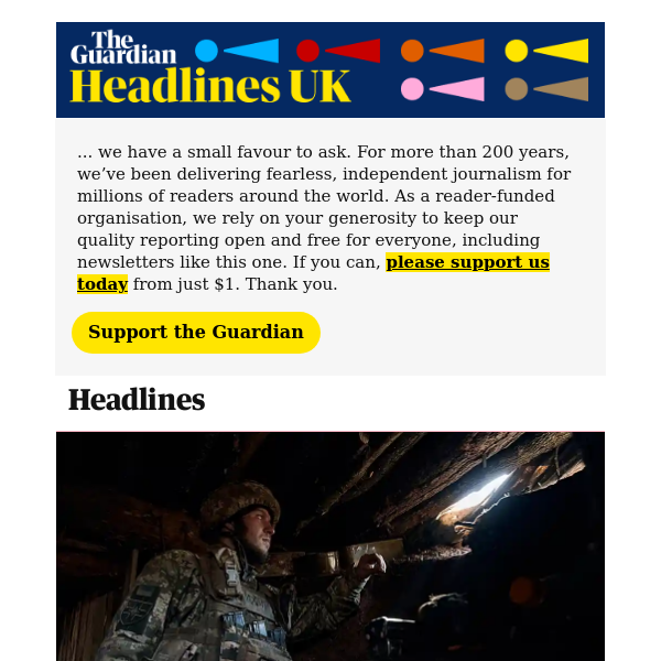 The Guardian Headlines: Russia-Ukraine war live: Russian assault on Bakhmut has ‘largely stalled’, says UK ministry
