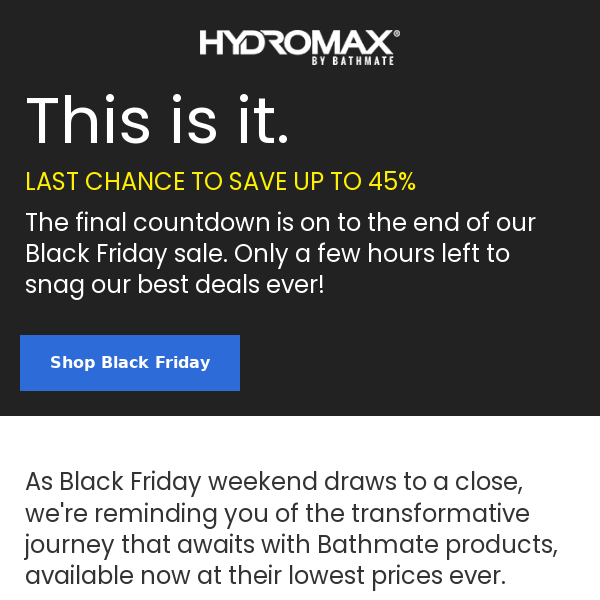 ⏰ Final Few Hours of Black Friday Deals