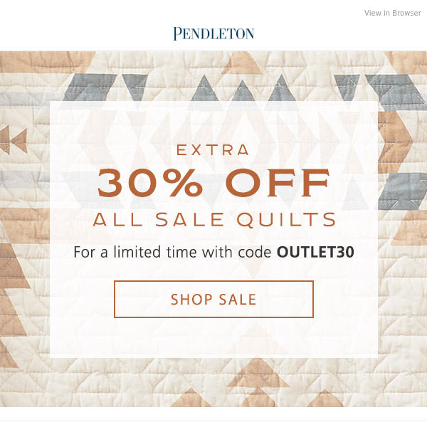 Extra 30% off sale quilts