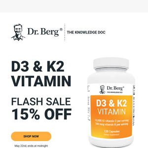 [15% OFF] Dr. Berg D3 & K2 Vitamin