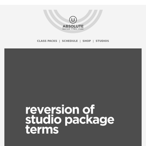Studio Announcement: Reversion of Studio Package Terms