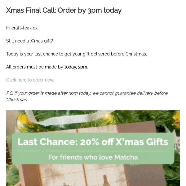 Last Chance: X'mas gifts