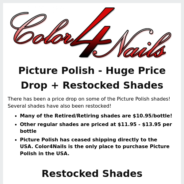 Picture Polish - HUGE Price Drop + Restocked Shades!