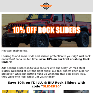 Slide Into Savings | 10% Off Rock Sliders