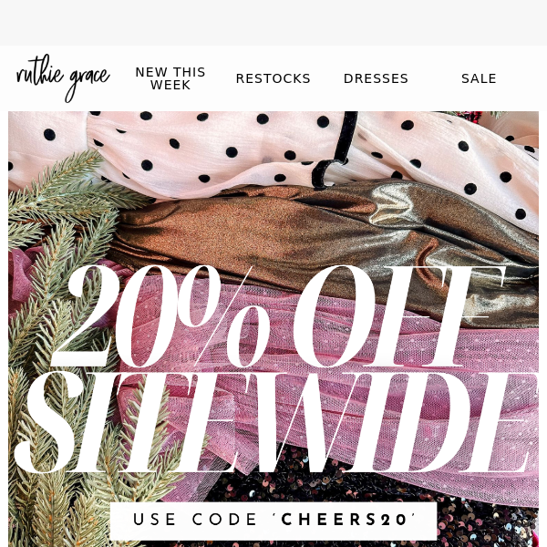 20% OFF SITEWIDE 🎉