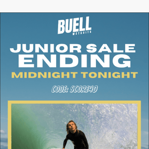 Last day of 40% off Juniors & Girls Wetsuits!