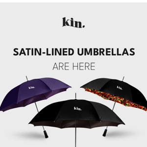 SATIN-LINED UMBRELLAS ARE HERE ☔
