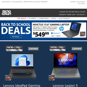$799 Lenovo Ryzen 7 Gaming Laptop! $499 ACER Core i5 Aspire Laptop