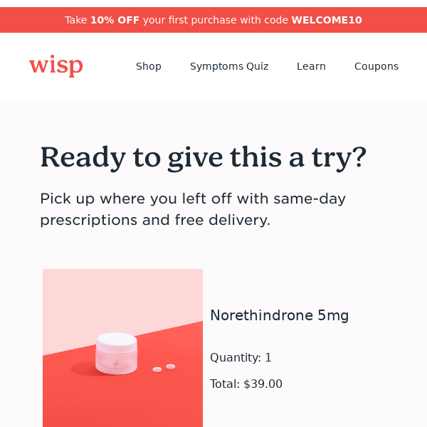 Get your birth control for less with Wisp🔻