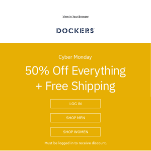 Everything. Is. 50%. Off.