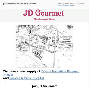 Don't miss the weekend Events - JD Gourmet Events May 27 & 28 2023