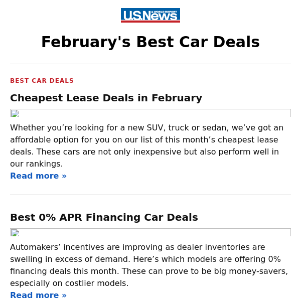 Cheapest Lease Deals in February