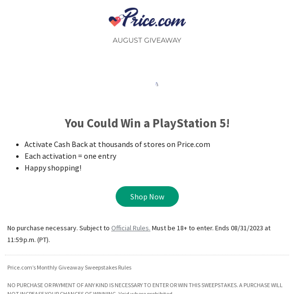 Simply Activate Cash Back and Get a Chance to Win a PlayStation 5