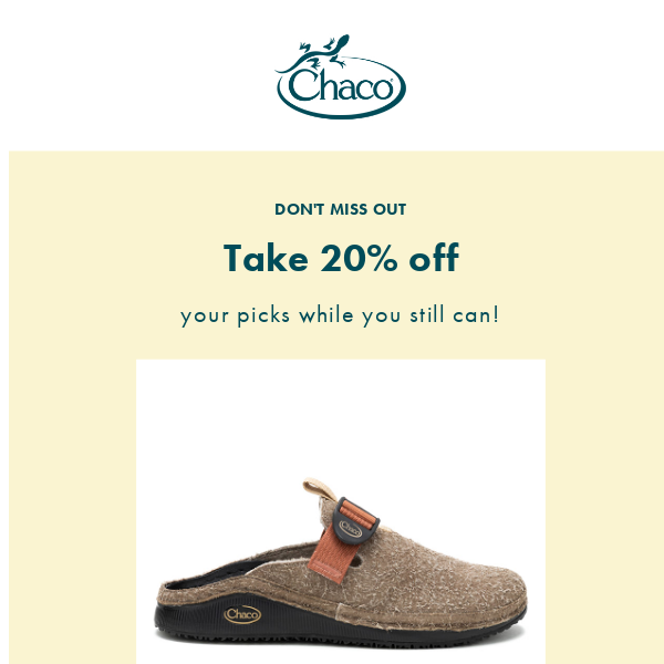 Great news...We're offering 20% off your favorites!