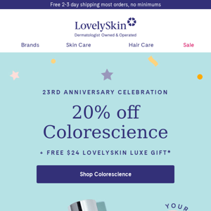 Act fast for 20% off Colorescience savings