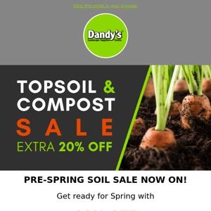 RE: Pre-Season Soil & Compost Sale now on!