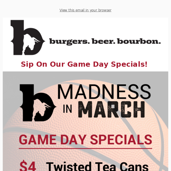 Our new game day specials are waiting for you 🥃 Come by during