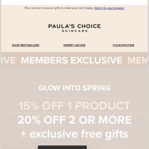 MEMBERS ONLY | Glow into spring offer 💛