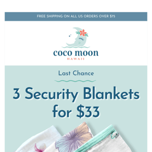 LAST CALL: 3 Security Blankets For $33 ✨