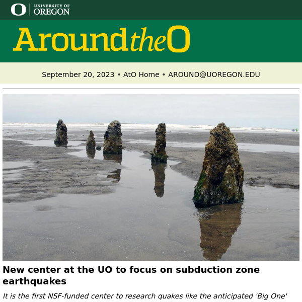 UO gets earthquake center, Ice Age extinctions, women and ACL tears