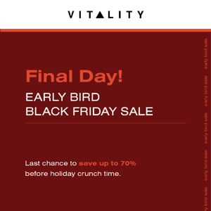The Early Bird ☕🐦 Black Friday Sale ends today!