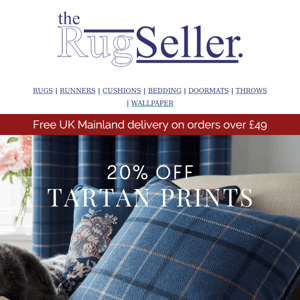 Transform your home with Tartan 😍 Shop 20% Off rugs, runners, cushions, throws and more use code TAKE20