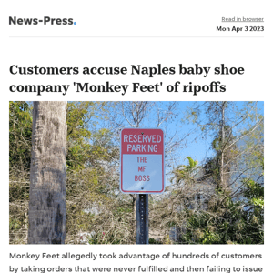 News alert: Customers accuse Naples-based baby shoe company Monkey Feet of ripoffs