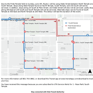 1 - Rose Park/ South Temple Pride Parade Detour