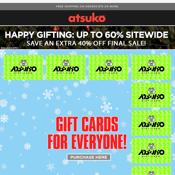 Gift Cards For Everyone 🎁