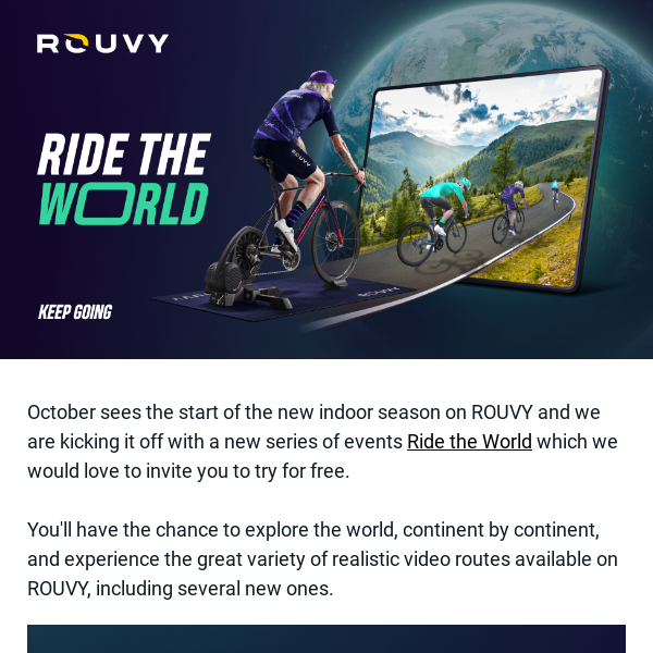 Ride the World with ROUVY for free