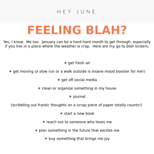 feeling blah?