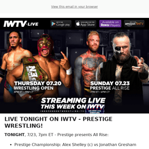 TONIGHT on IWTV - Prestige!