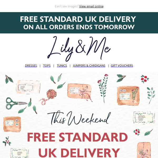 FREE standard UK delivery ends tomorrow |  40% off pyjamas today only