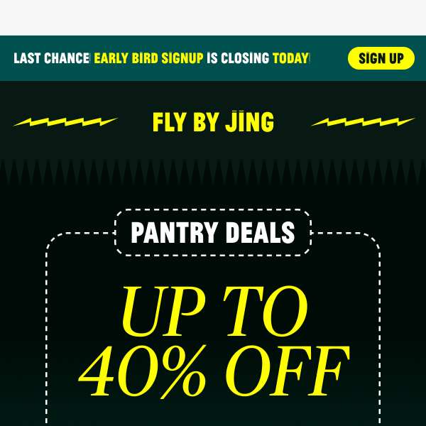Pantry Promo: Up to 40% off 🤤