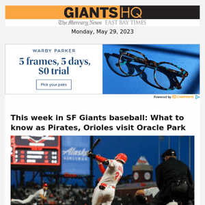 This week in SF Giants baseball: What to know as Pirates, Orioles visit Oracle Park