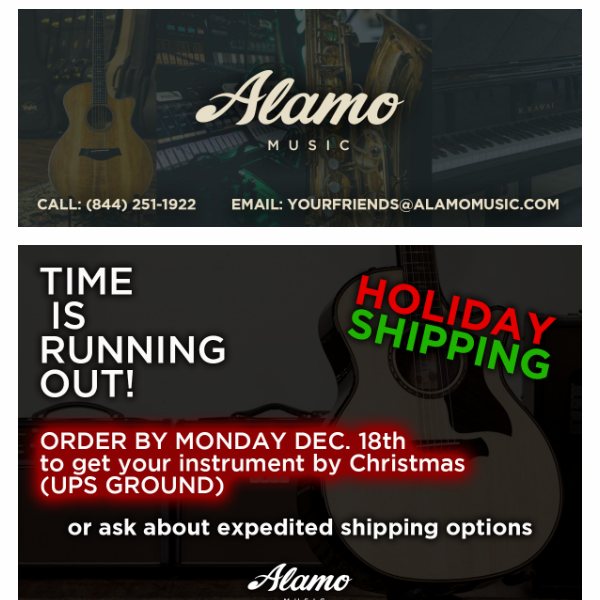 Last Call for Holiday Shipping is Approaching!