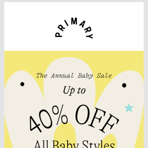 ➡️ Up to 40% Off ALL Baby starts now!