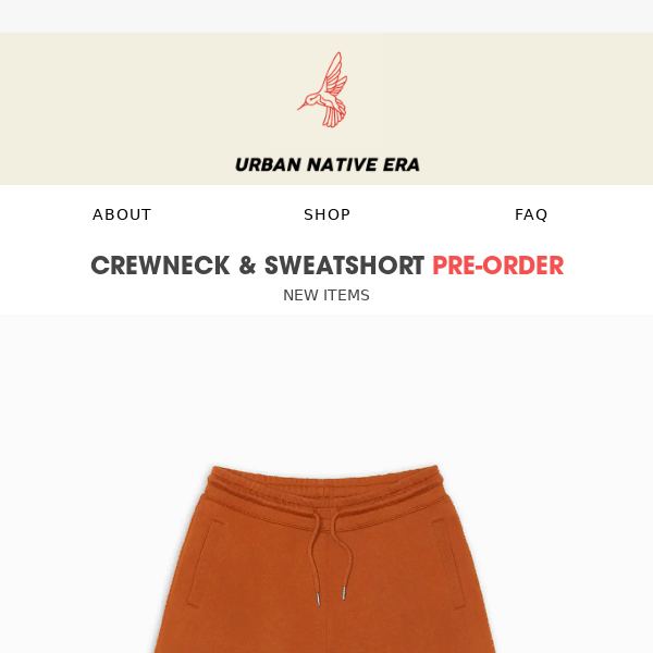 Its back! Our Sweatshorts + Crewneck sweaters. Pre-order today!