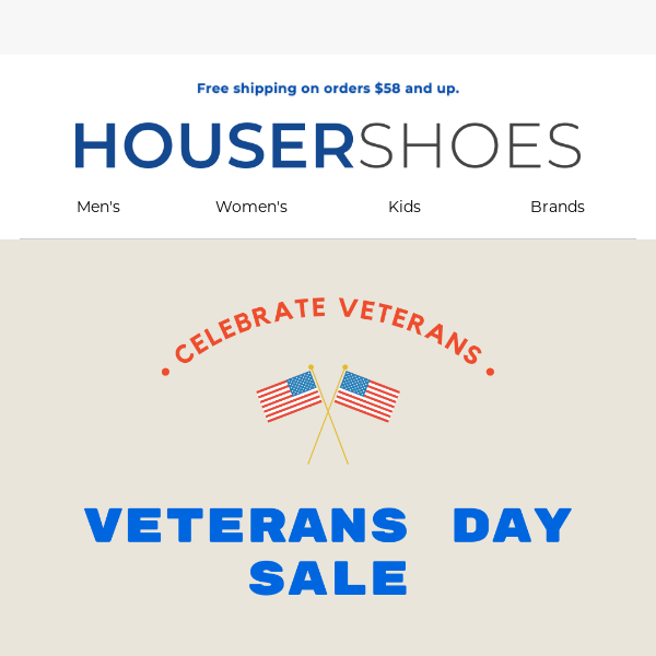Last chance to shop the Veteran's Day Sale!