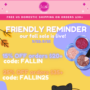 Fall Sale Reminder | 25% off 😻🍂